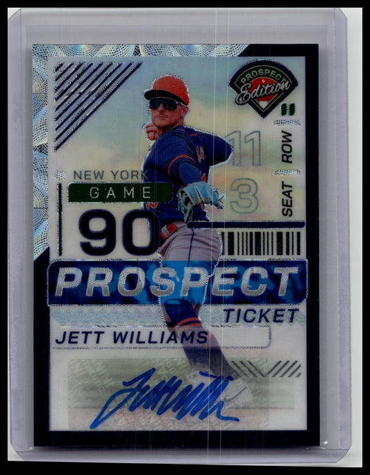 2024 Panini Prospect Edition Jett Williams Chrome Prizm Auto #'d 37/49 Mets