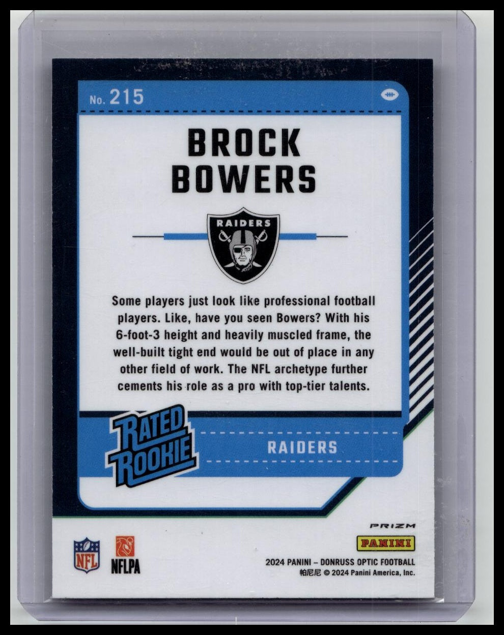 2024 Panini Donruss Optic - Rated Rookie Brock Bowers Purple Shock #215 (RC)