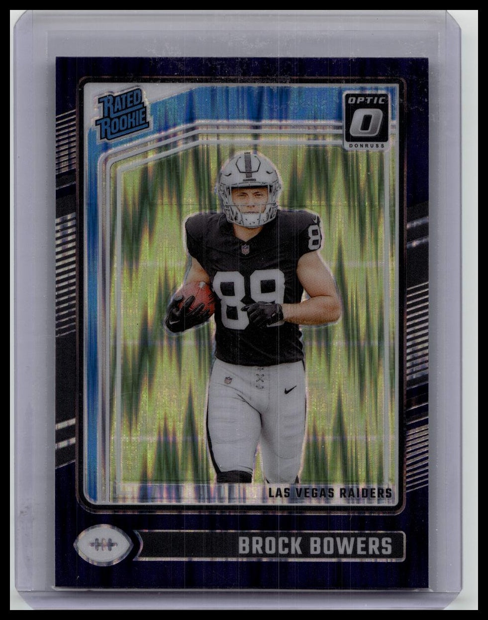 2024 Panini Donruss Optic - Rated Rookie Brock Bowers Purple Shock #215 (RC)