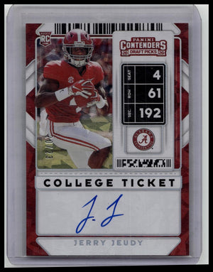 2020 Jerry Jeudy Panini Contenders Draft Picks College Ticket Red Ice Auto RC /23