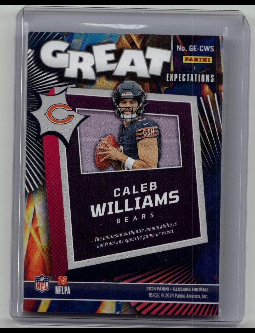 2024 Panini Illusions - Great Expectations Caleb Williams #GE-CWS (MEM, RC)