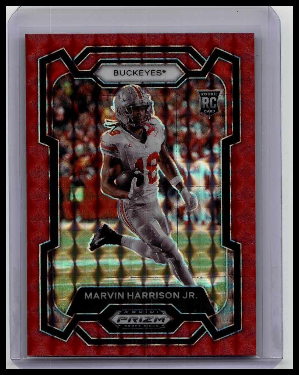 2024 Prizm Draft Picks - Red Finite Prizm #104 Marvin Harrison Jr. /125 (RC)