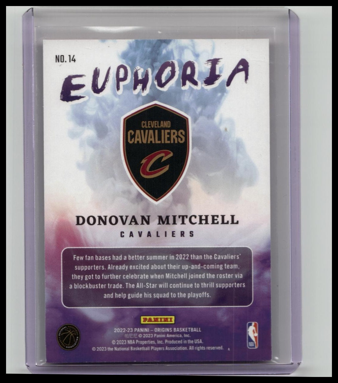 2022 Panini Origins - Donovan Mitchell /99 #14 Euphoria Pink Cavaliers