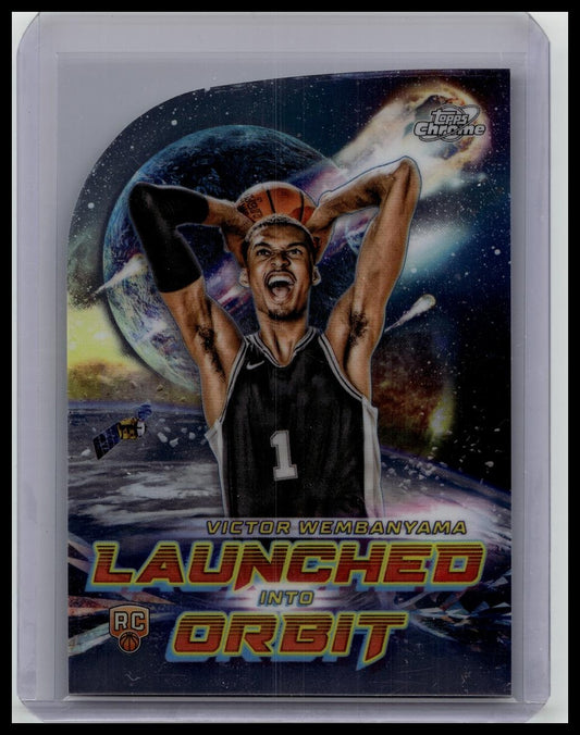 2023-24 Topps Chrome Cosmic Launched Into Orbit Victor Wembanyama Rc Die Cut