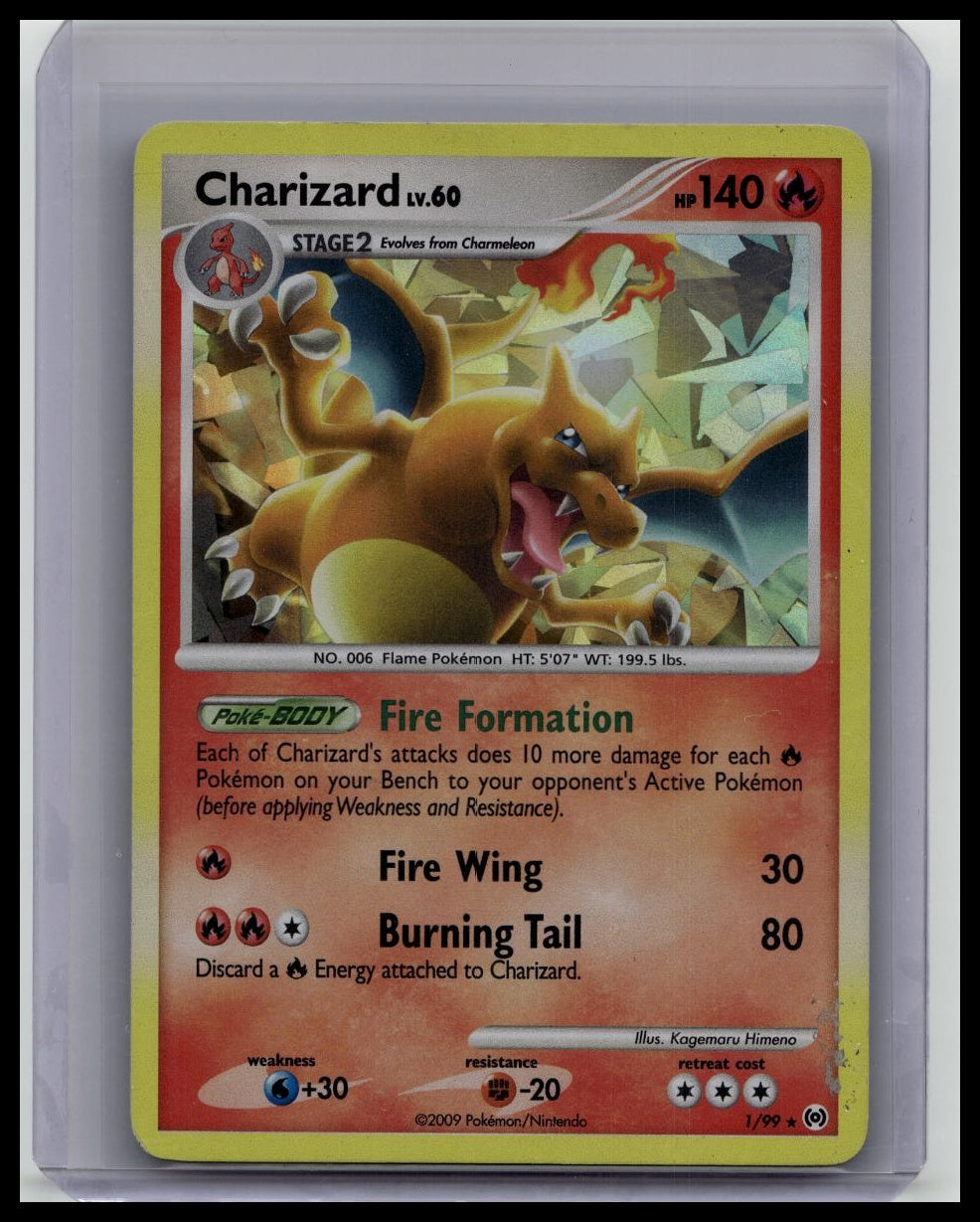 2009 Pokemon Platinum Arceus Charizard Holo Cracked Ice 1/99