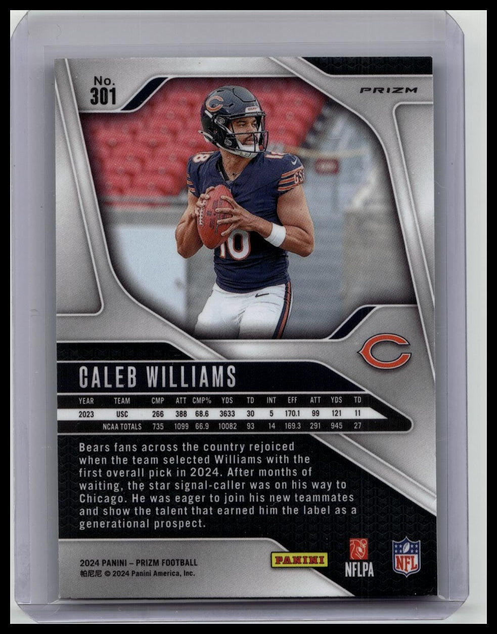 Caleb Williams (RC) Green Wave Prizm - 2024 Panini Prizm Football SP - Rookie