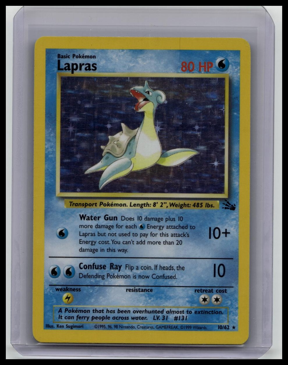 Pokemon Lapras Holo Pokémon Fossil 10/62