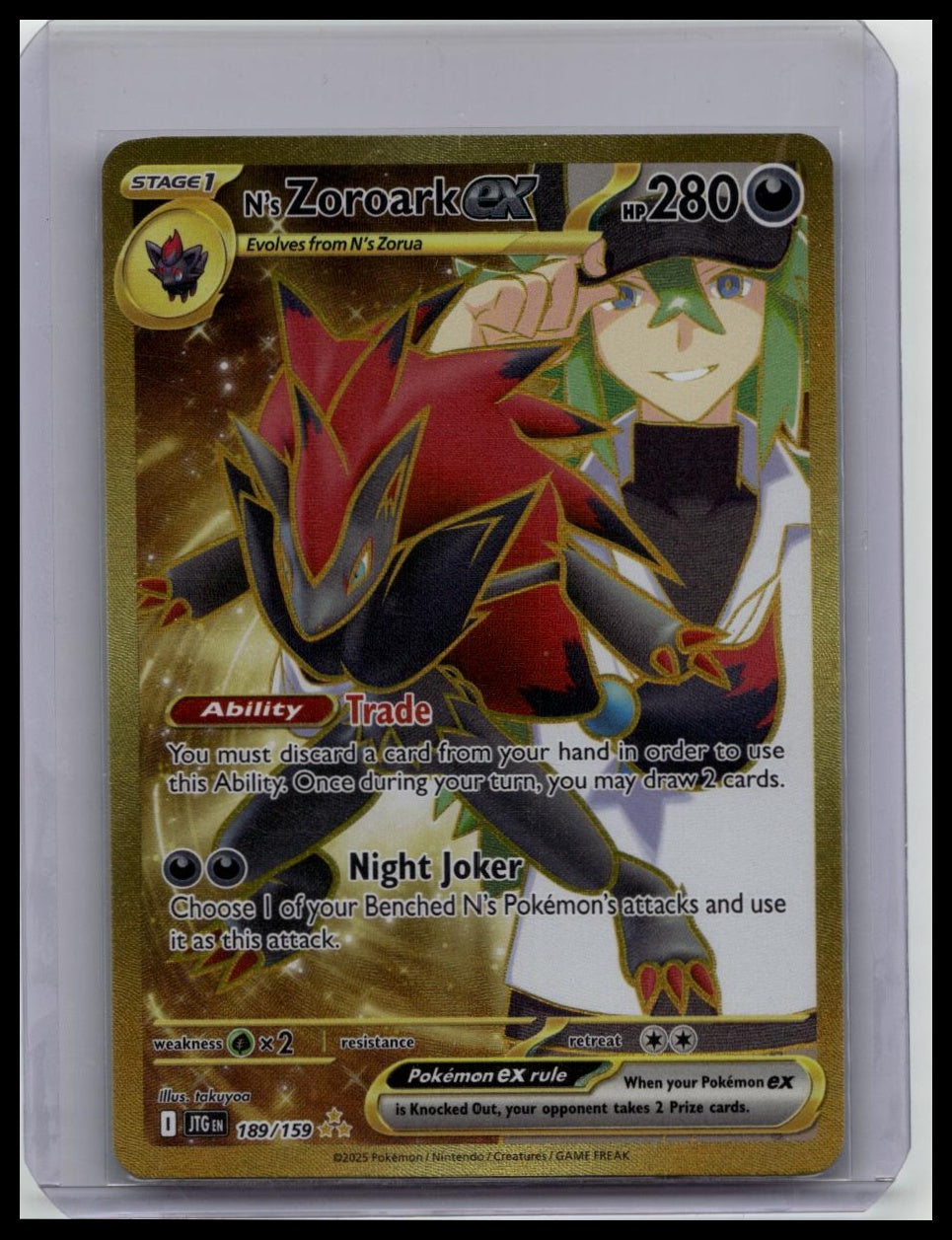 Pokemon TCG Journey Together N's Zoroark EX Hyper Rare Full Art 189/159