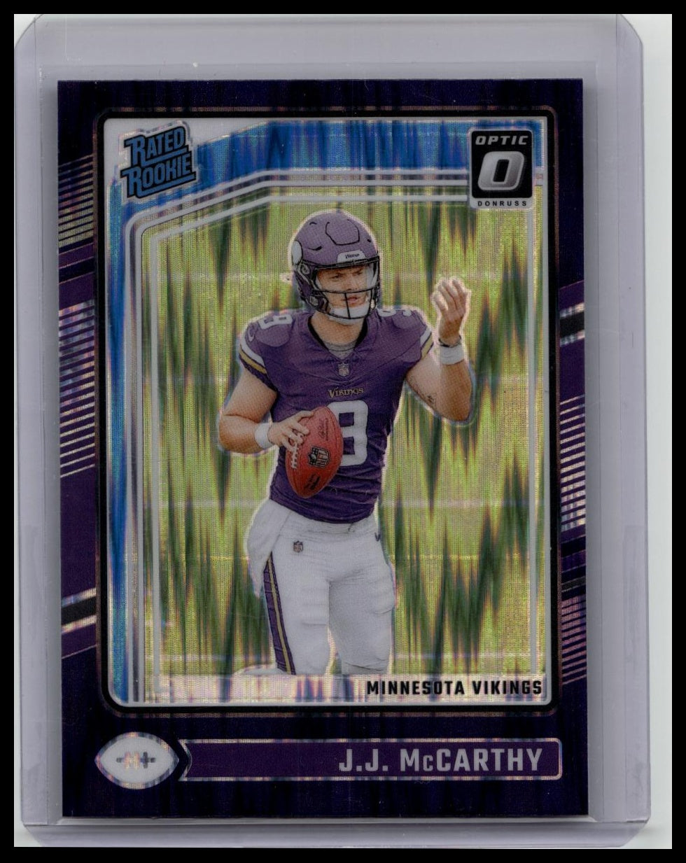 2024 Panini Donruss Optic - Rated Rookie J.J. McCarthy #235 Purple Shock