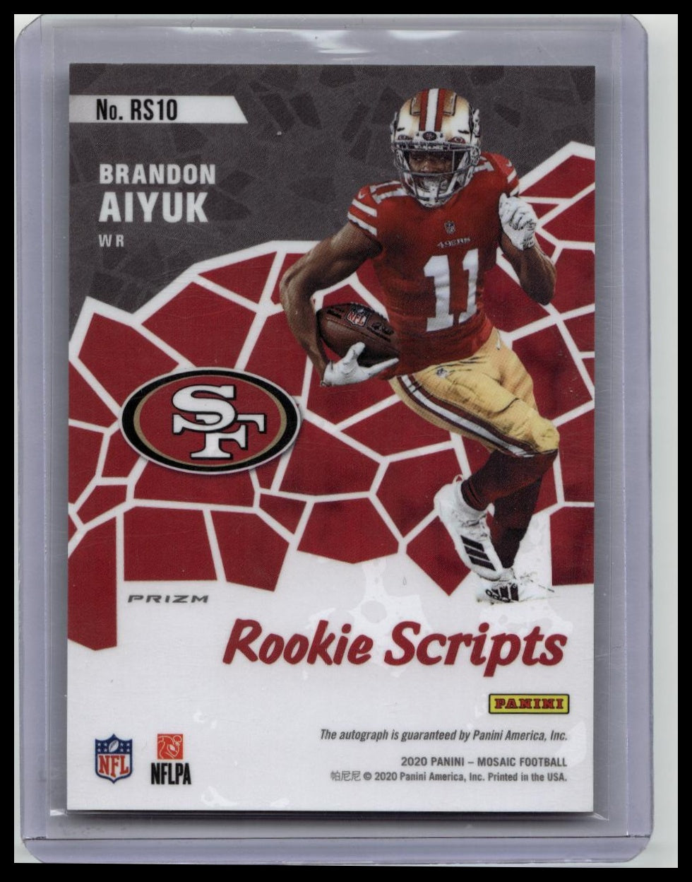 BRANDON AIYUK 2020 MOSAIC ROOKIE SCRIPTS SILVER PRIZM RC AUTO – Great ...