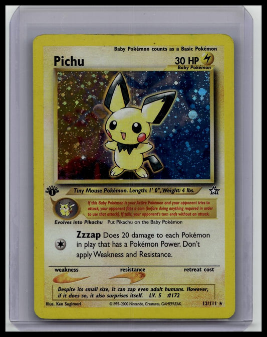 Pichu 12/111 Pokemon Holo Neo Genesis 1st Edition Trading Card TCG