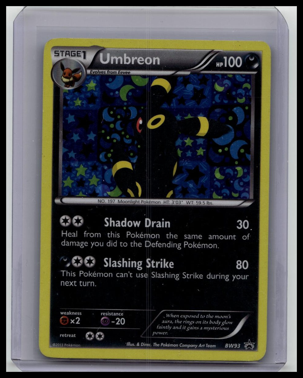 2013 POKEMON BLACK STAR PROMO UMBREON #BW93 HOLO FOIL