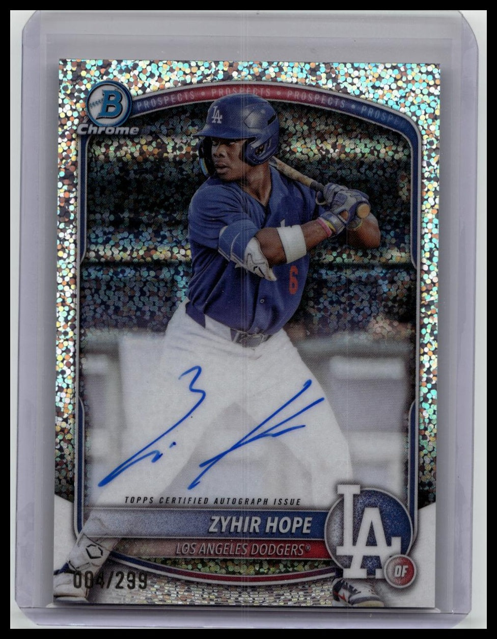 2025 Bowman Baseball Speckle Refractor Zyhir Hope Auto /299