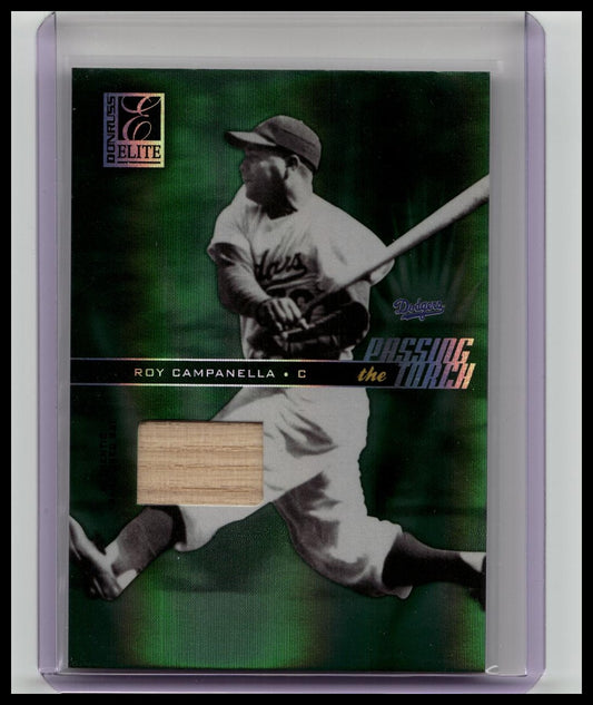 2004 Donruss Elite Roy Campanella Passing The Torch Game Used Bat Relic Green /50