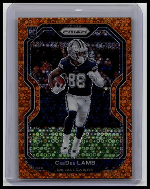 2020 Panini Prizm CeeDee Lamb Orange Disco Prizm RC Cowboys #334