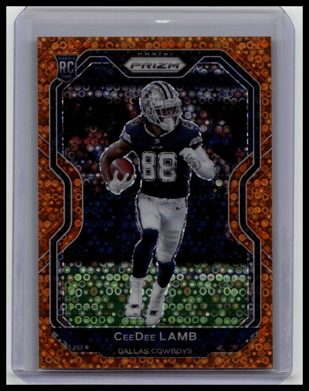 2020 Panini Prizm CeeDee Lamb Orange Disco Prizm RC Cowboys #334