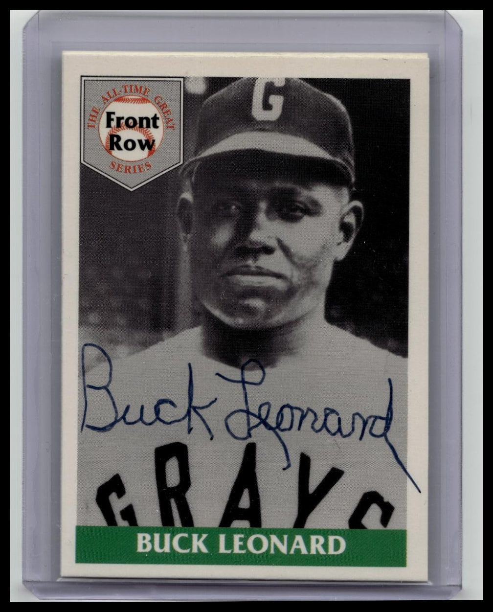 1992 Front Row BUCK LEONARD Autograph /5000 #1 Auto WITH COA