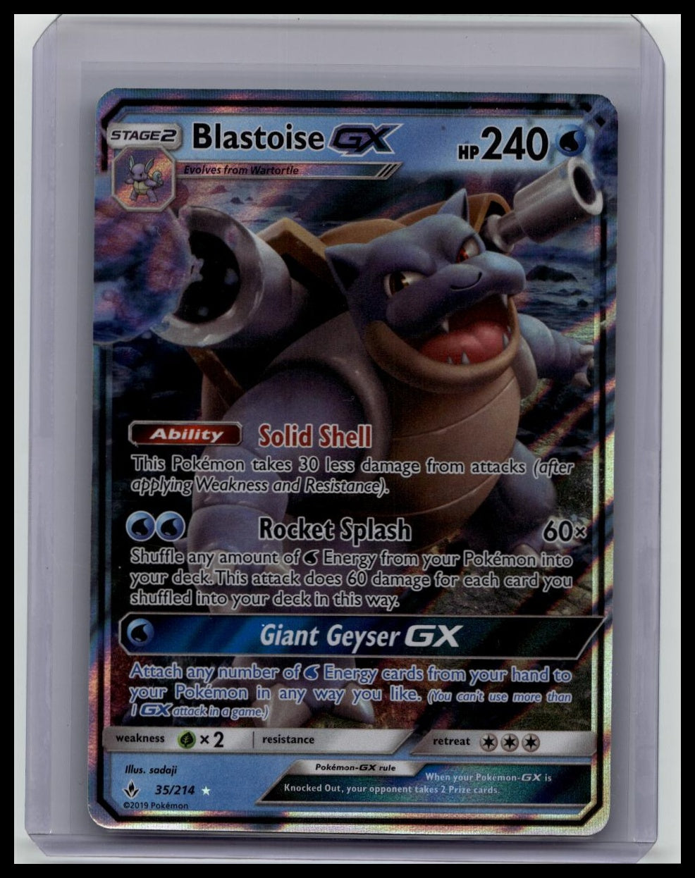 Blastoise GX Pokemon SM Unbroken Bonds 35/214 Holo Ultra Rare