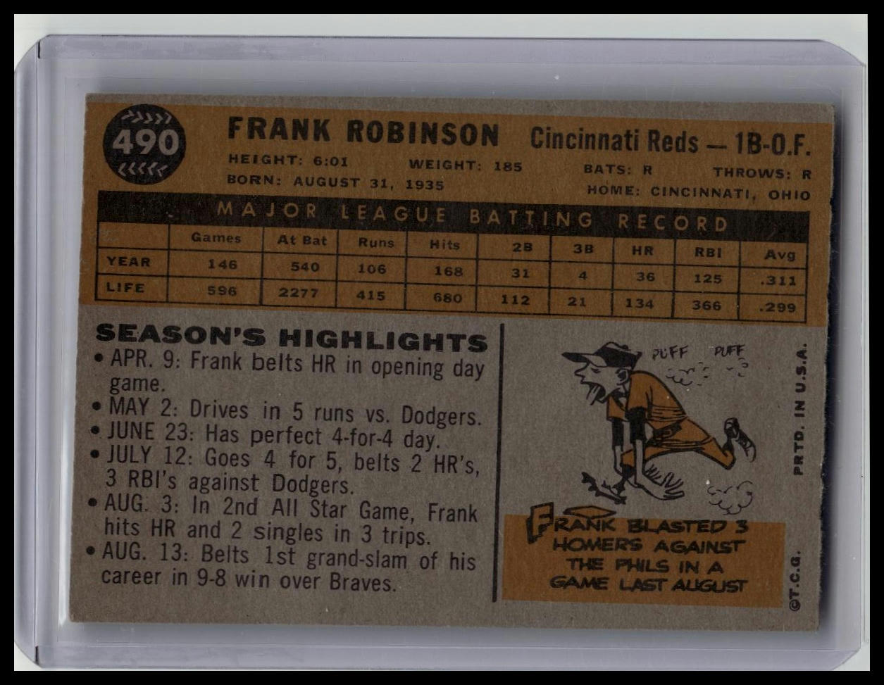 1960 Topps Frank Robinson #490