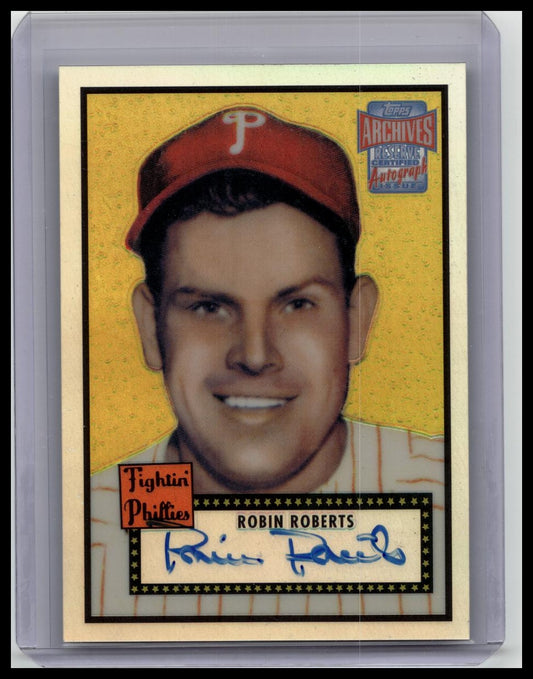2001 TOPPS ARCHIVES RESERVE ROBIN ROBERTS AUTO PHILLIES REFRACTOR