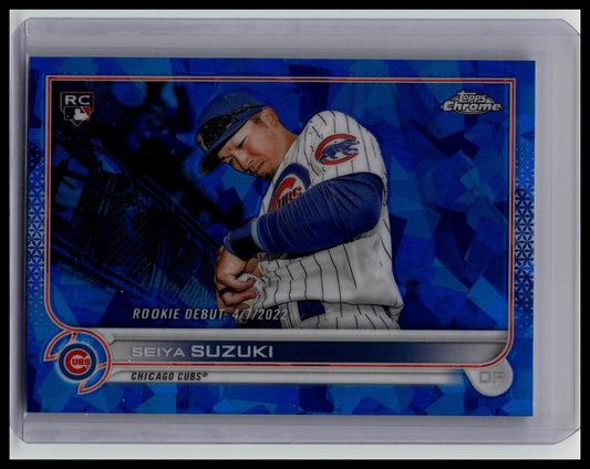 2022 Topps Chrome Update Sapphire #US8 Seiya Suzuki Cubs RC Rookie Debut