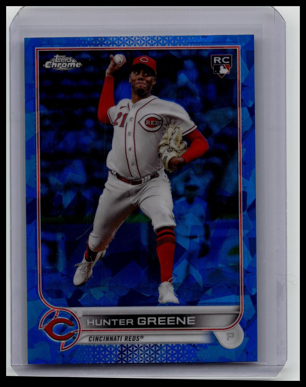 2022 Topps Chrome Update Sapphire Hunter Greene Rookie Cincinnati Reds #US160