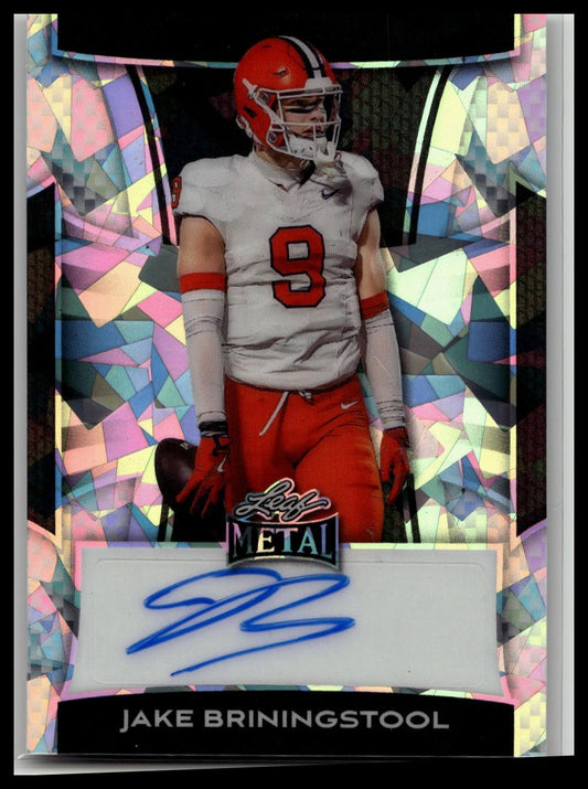 Jake Briningstool 2025 Leaf Metal Football Cracked Ice /10 AUTO