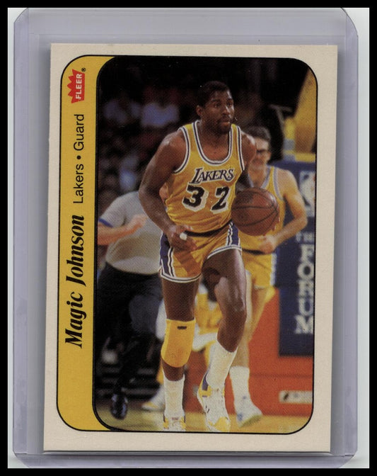 1986-87 Fleer Basketball - Sticker #7 Magic Johnson