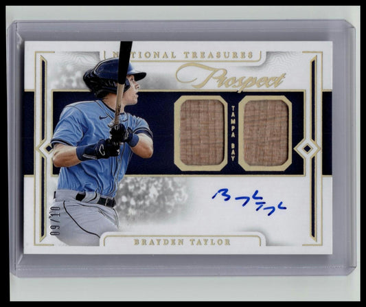 2024 National Treasures Brayden Taylor Prospect Dual Bat Relic Auto #'d /10