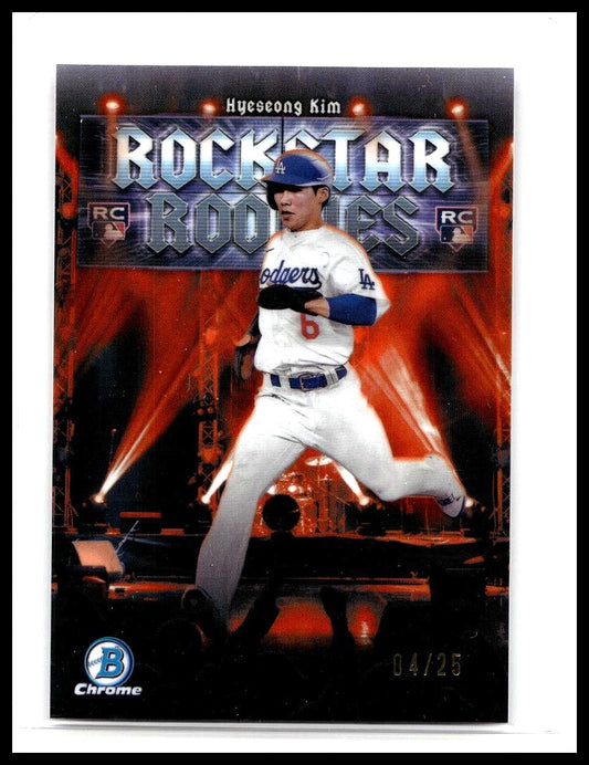2025 Bowman Hyeseong Kim Rockstar Rookies RC Orange Refractor #04/25 Dodgers