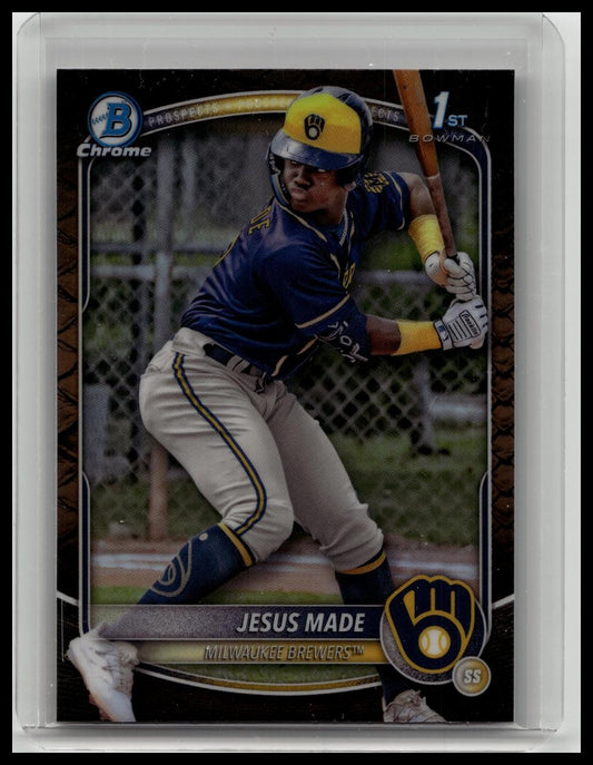 2025 Bowman Chrome Jesus Made 1st Bowman Reptilian Refractor #BCP-50 Brewers