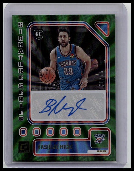 2023-24 Donruss Signature Series Green Sunburst Vasilije Micic Auto /75