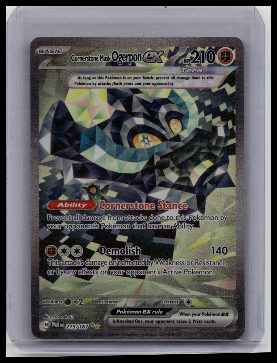 Pokemon Twilight Masquerade Cornerstone Mask Ogerpon ex 215/167 SIR Secret Rare
