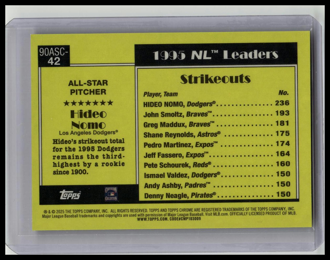 2025 Topps Series 2 All star 35th Anniversary Mojo Hideo Nomo 10/10