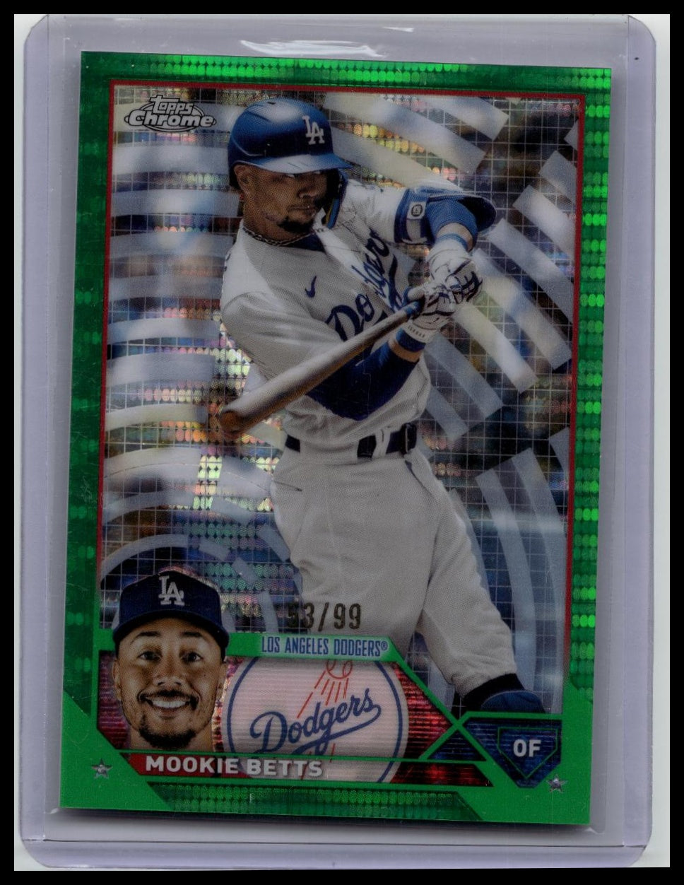 2023 Topps Chrome Green Sonar Refractor 53/99 Mookie Betts #150