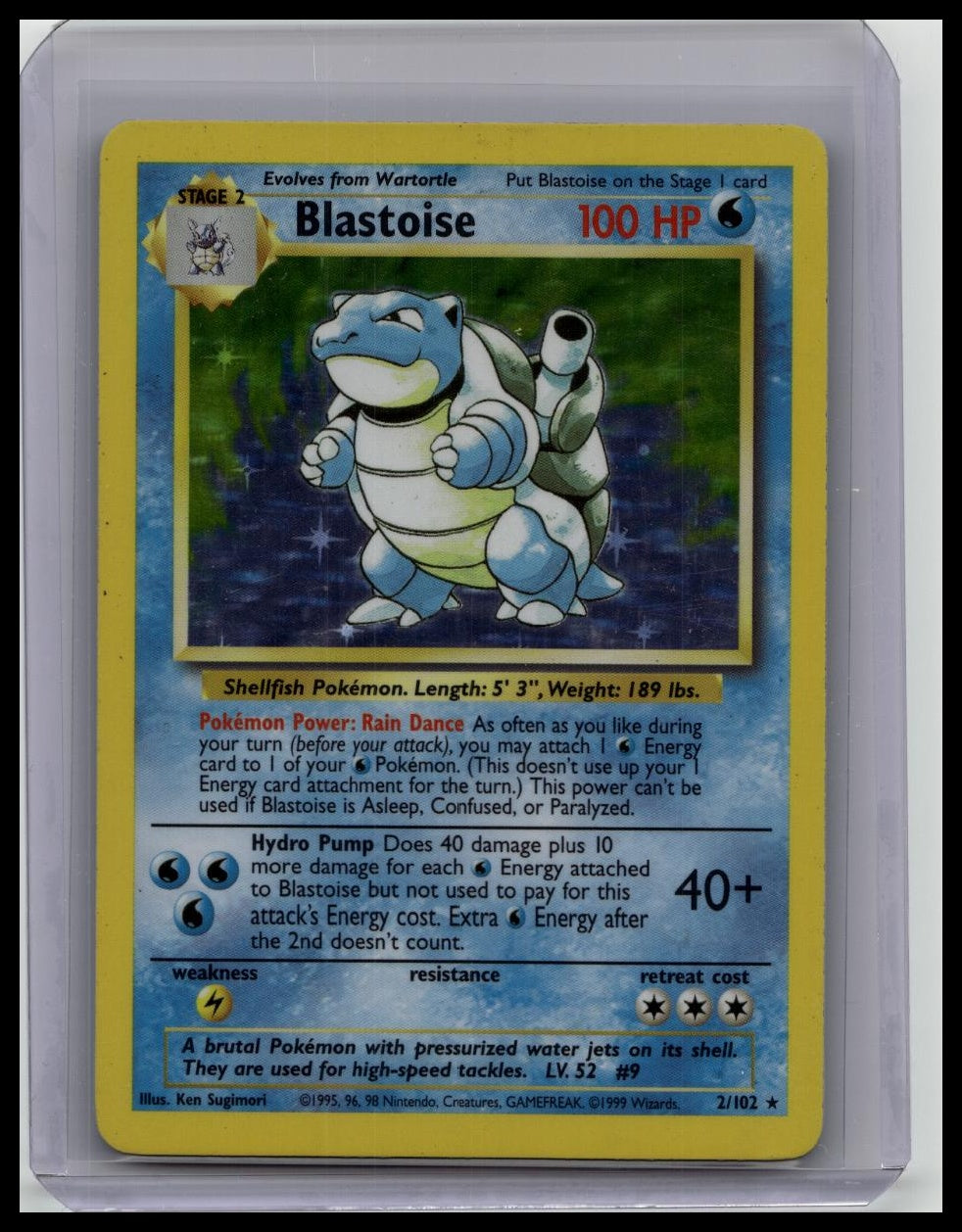 Pokemon Blastoise Holo Base Set 2/102 Played