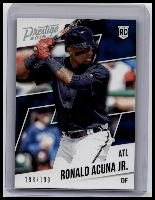 2018 Panini Chronicles Prestige Holo Silver /199 Ronald Acuna Jr #8 Rookie RC