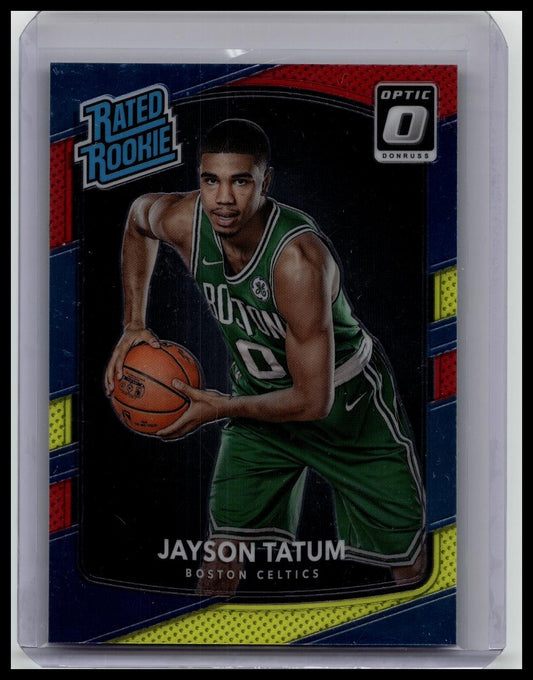 2017-18 Panini Donruss Optic #198 Jayson Tatum Rated Rookie Red Yellow Celtics