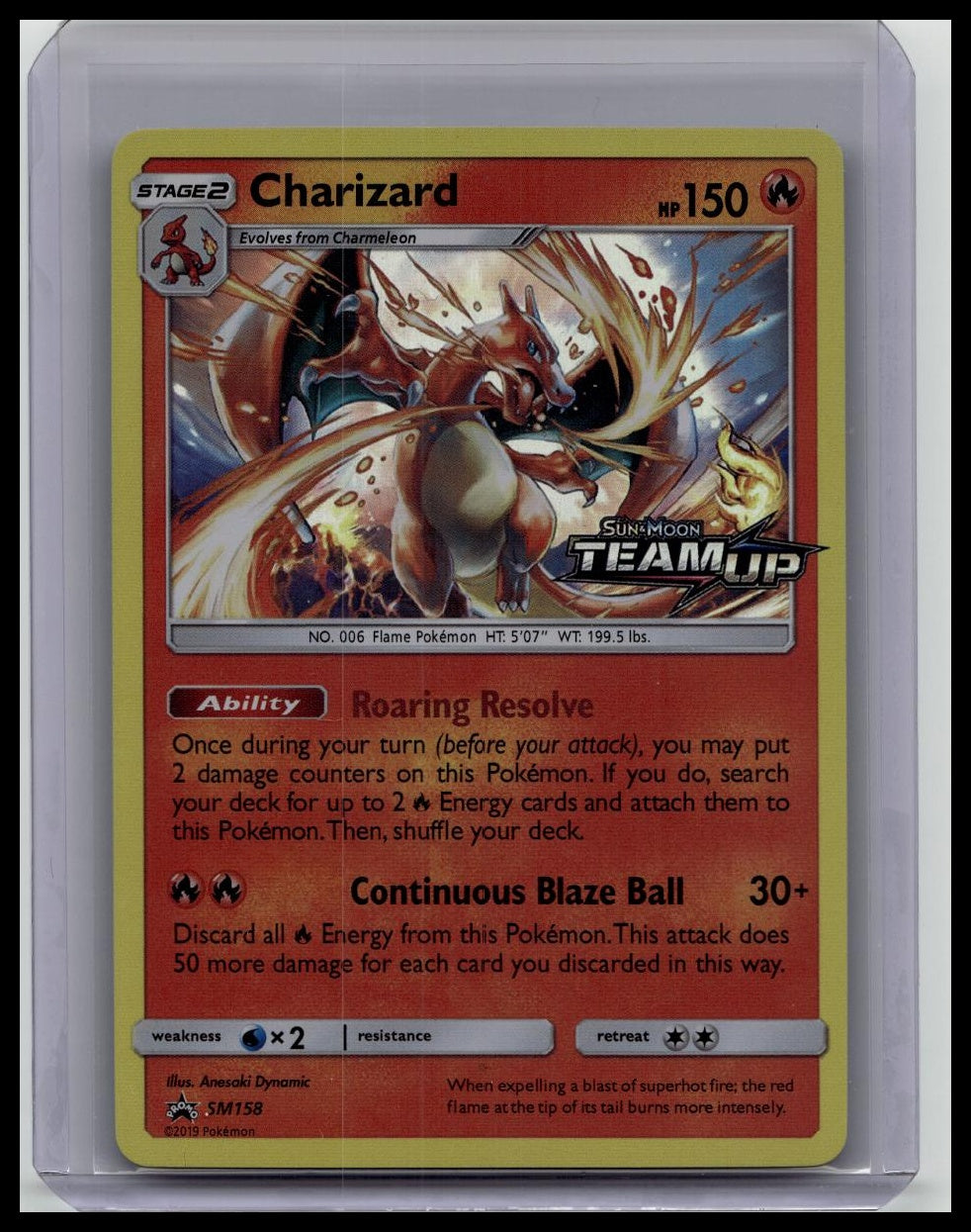2019 Pokemon Team-Up Prerelease Charizard Holo Black Star Promo SM158