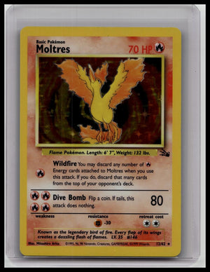 Moltres Fossil 12/62 Holo Rare Vintage WOTC Unlimited Pokemon TCG Card