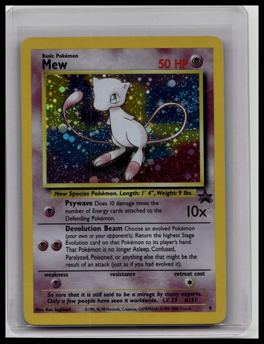 Mew Holo Rare 9 Black Star Promo Base Set Pokemon Card Vintage WOTC