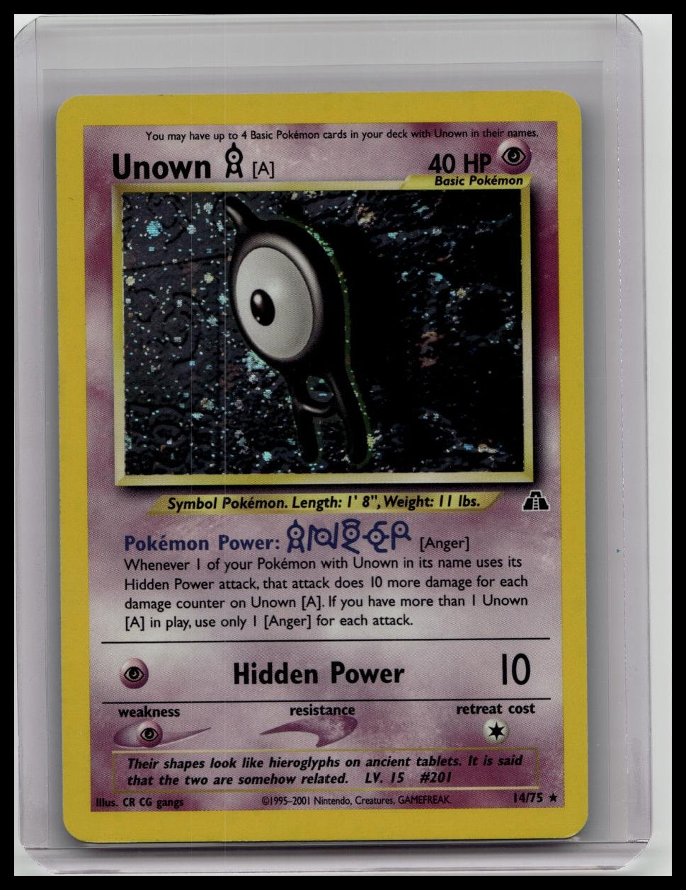 Vintage Unknown A Neo Discovery Holo Rare Pokémon Pokemon TCG Card 14/75