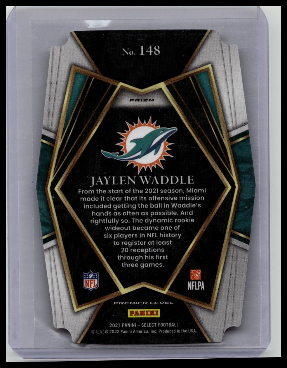 2021 Select Jaylen Waddle Red Yellow Die Cut Rookie