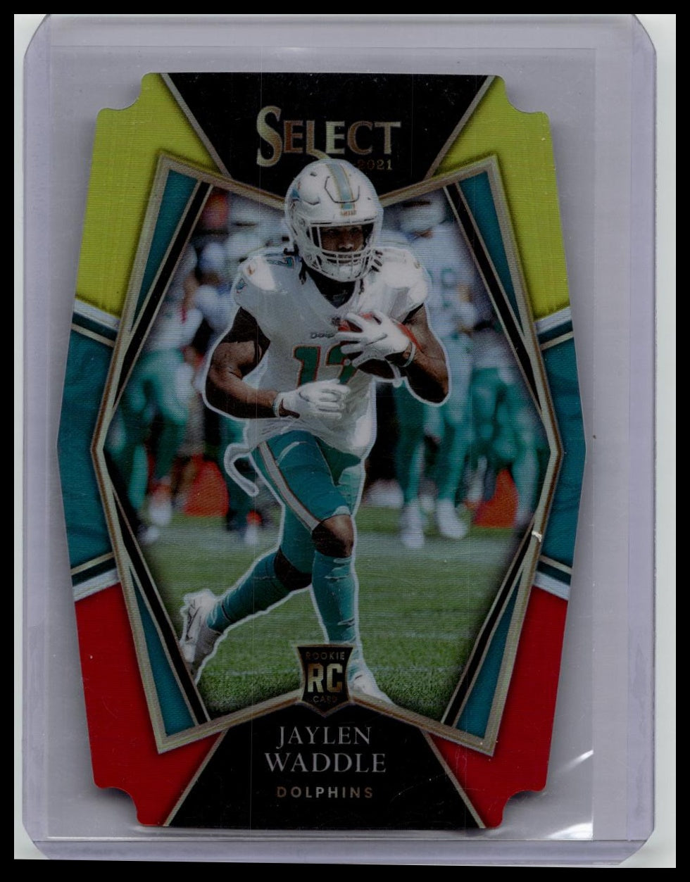 2021 Select Jaylen Waddle Red Yellow Die Cut Rookie