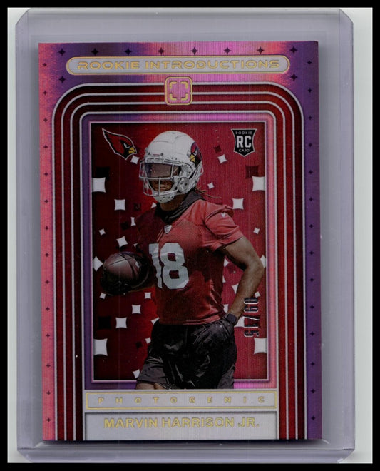 2024 Panini Photogenic Marvin Harrison Jr RC Pink Rookie Introductions #'d /15