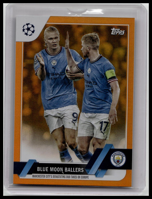 2022-23 Topps 1st Edition Blue Moon Ballers KDB Haaland Orange Foil /25