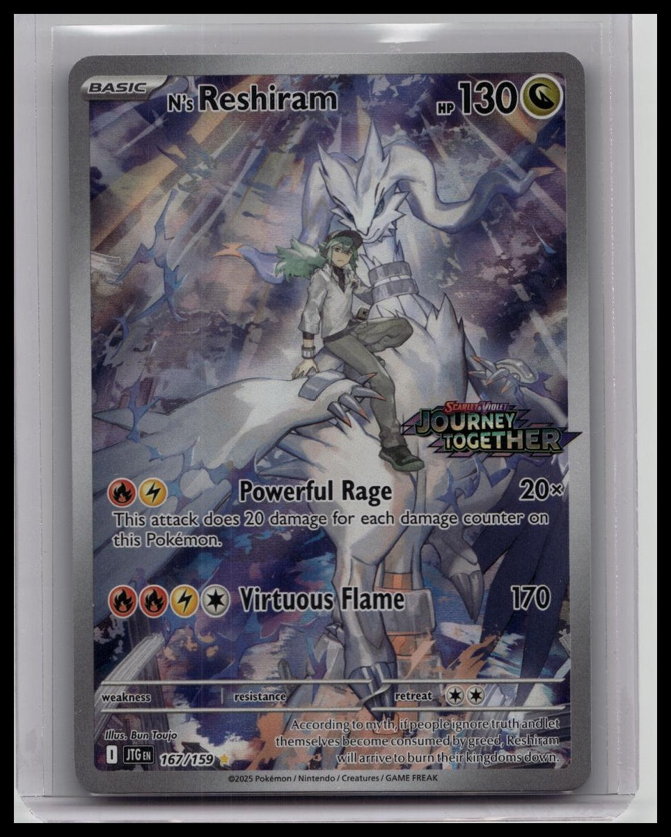 Pokemon N's Reshiram 167/159 SV09: Journey Together Stamped