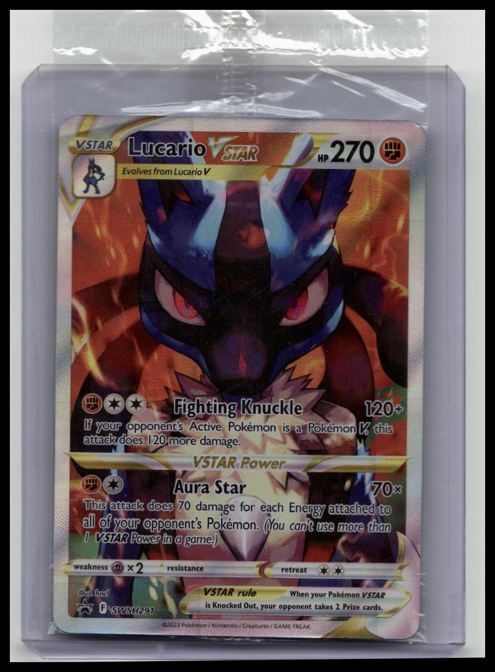 Pokemon Lucario VSTAR SWSH291 Crown Zenith Holo Black Star Promo SEALED