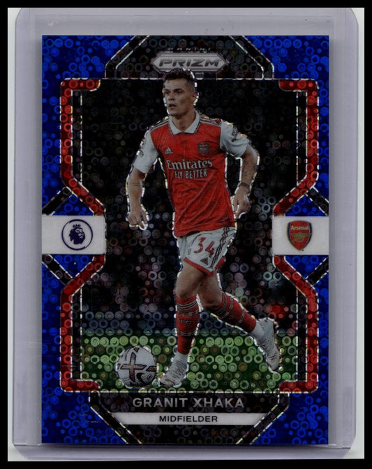 2022-23 Granit Xhaka Panini Prizm Blue Disco Arsenal Soccer /75
