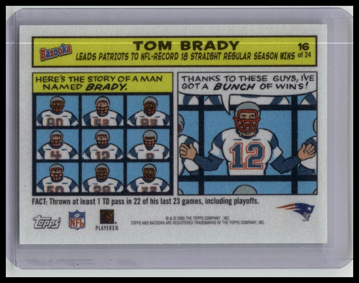 2005 Topps Bazooka Comics Insert Tom Brady # 16 Insert